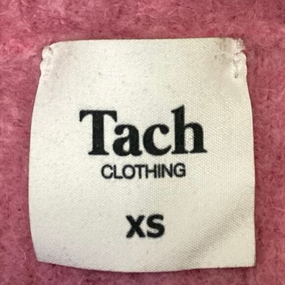 Tach Clothing Pink Cable Knit Soft Button Up Cardigan Sweater Crop Top Size XS - Picture 3 of 4